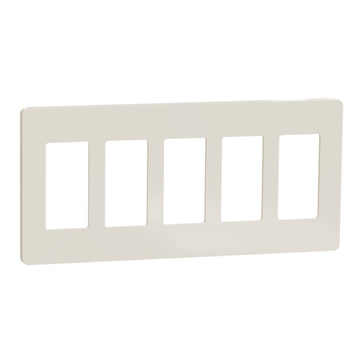 X Series 5 Gang Standard Size Screwless Wall Plate Matte Light Almond