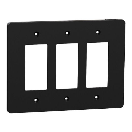 X Series 3 Gang Mid Size Plus Wall Plate Matte Black