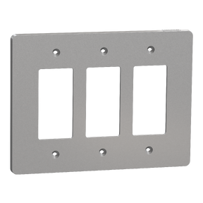 X Series 3 Gang Mid Size Plus Wall Plate Matte Gray