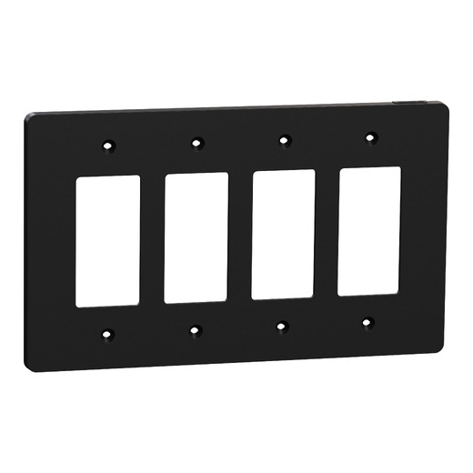 X Series 4 Gang Mid Size Plus Wall Plate Matte Black