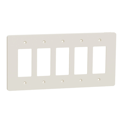 X Series 5 Gang Mid Size Plus Wall Plate Matte Light Almond