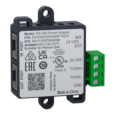 SpaceLogic™ RS-485 Adapters Schneider Electric Communication modules compatible with SpaceLogic and EasyLogic product ranges