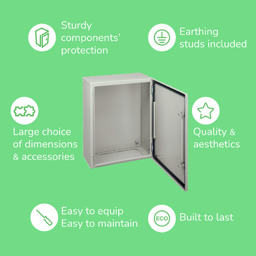 NSYCRNG126300 - Spacial CRNG plain door w/o mount.plate. H1200xW600xD300  IP66 IK10 RAL7035. | Schneider Electric Egypt