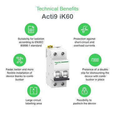 A9K24210 - miniature circuit breaker - iK60N - 2P - 10 A - C curve