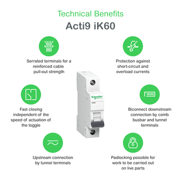 A9K02132 - Acti 9 K60N 1P - 32 A - C curve 6000 A | Schneider
