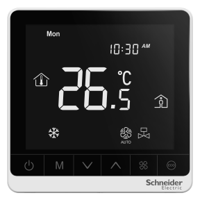 Tc907 3a4dlmsa Spacelogic Thermostat Fancoil On Off Networking Touchscreen 4p 3 Fan Modbus External Sensor 240v White Schneider Electric Global