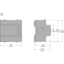 DIN rail meter, PowerLogic EM3570, Ethernet - Dimensions
