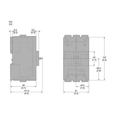 SWITCH NSXm50NA AC 3P 50A BUSBAR - TI