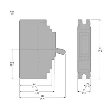 NSX100N 25kA AC-DC 1P 100A TMD - TI