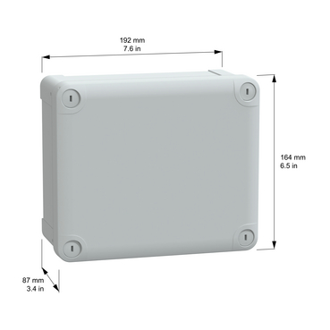 NSYTBS19168 - ABS industrial box, PanelSeT TBS, 164x87x192mm, int