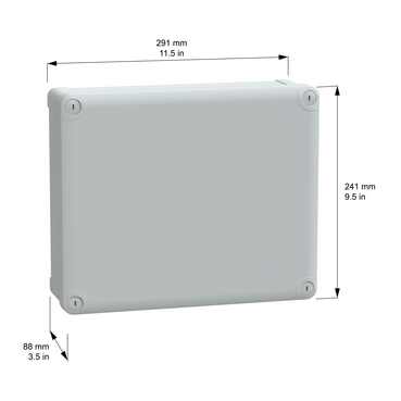 NSYTBP29248 - PC box IP66 IK08 RAL7035 Int.H275W225D80 Ext