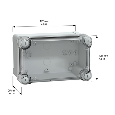PanelSeT TBS & TBP ext.121x105x192mm high tspt cov - TI - Dimensions