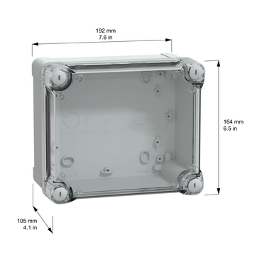 PanelSeT TBS & TBP ext.164x105x192mm high tspt cov - TI - Dimensions