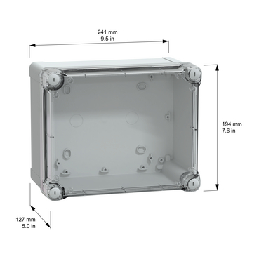 PanelSeT TBS & TBP ext.194x127x241mm high tspt cov - TI - Dimensions
