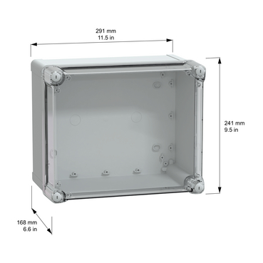 NSYTBS292416HT - ABS box IP66 IK07 RAL7035 Int.H275W225D160