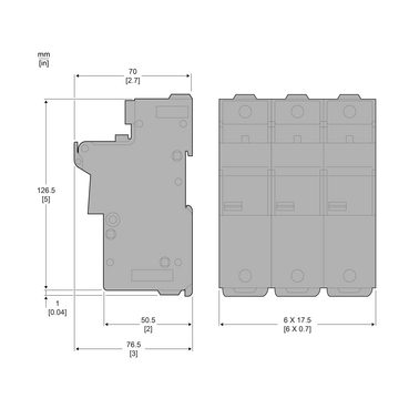DF223C - Fuse carrier TeSys DF. 3P 125A. fuse size 22x58 mm