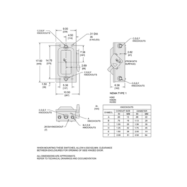 H362 - Safety switch, heavy duty, fusible, 60A, 3 wire, 3 pole