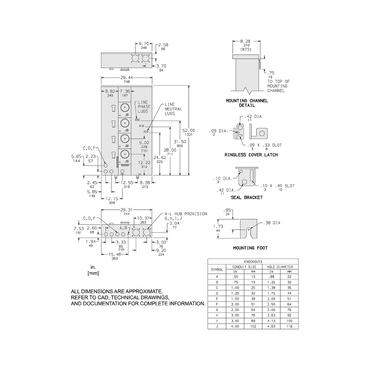 Illustration: Dimensions Drawing for MPH64200 and MPR64200