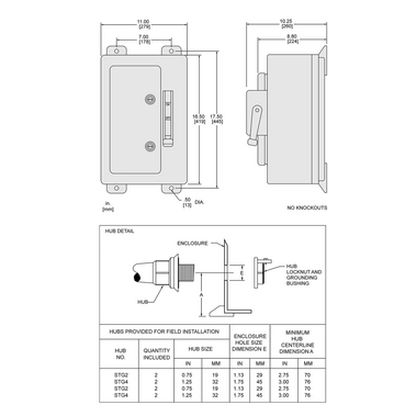 HU361DF - Safety switch, heavy duty, non fusible, 30A, 3