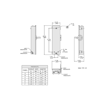 Illustration: Dimensions Drawing for DT321RB, DT361RB, DT322RB, and DT362RB