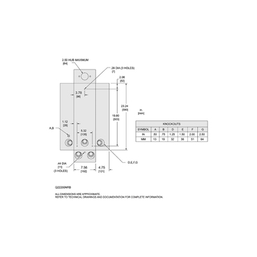 Illustration: Dimensions Drawing for Q22200NRB