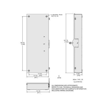 Illustration: Dimensions Drawing for DTU366R