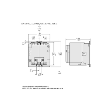 Illustration: Dimensions Drawing for 8502SDO Contactors