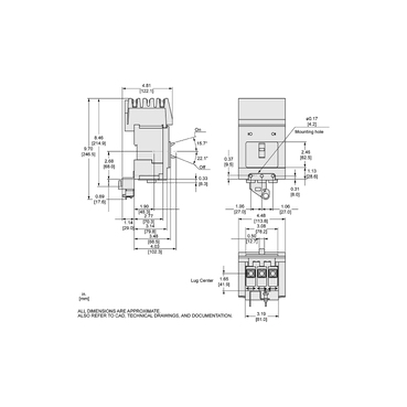 BJA36080 - Circuit breaker, PowerPacT B, 80A, 3 pole, 600Y/347VAC