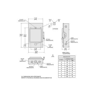 Illustration: Dimensions for D224N D324N and DU324