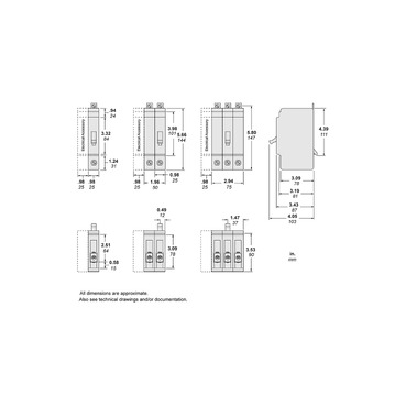 EDB24125 - Mini circuit breaker, E-Frame, 125A, 2 pole, 480Y