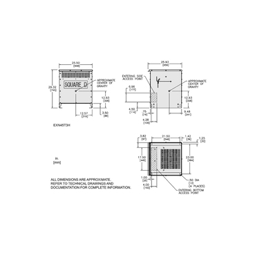 Illustration: Dimensions Drawing for EXN45T3H