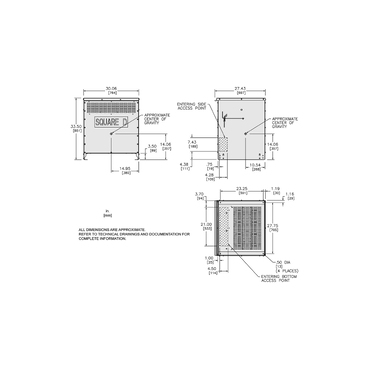 Illustration: Dimensions Drawing for EXN75T3HCUNLP