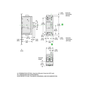 BDL26060 - Circuit breaker, PowerPacT B, 60A, 2 pole, 600Y/347VAC
