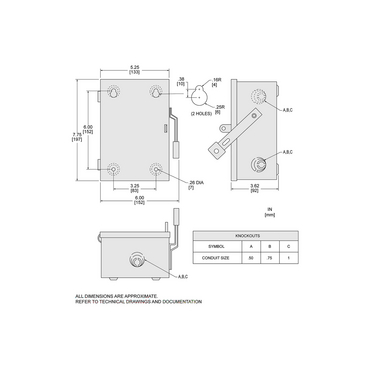 Illustration: Dimensions for L111N L211N and L221N