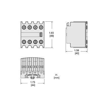 Dimensions Drawing for LADN04, LADN13, LADN22, LADN31, and LADN40