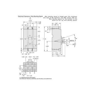 LAL36125 - Circuit breaker, LA, 125A, 3 pole, 600VAC, 22kA