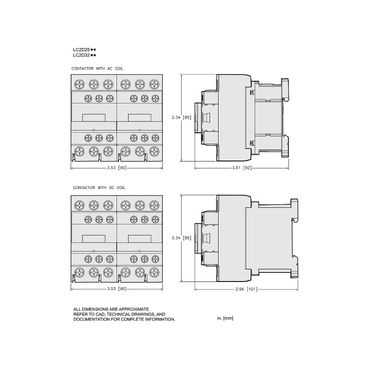 Illustration: Dimensions Drawing for LC2D25__ and LC2D32__