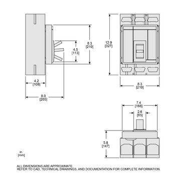 MGL36400SA - Circuit breaker, PowerPacT M, 400A, 3 pole, 600VAC