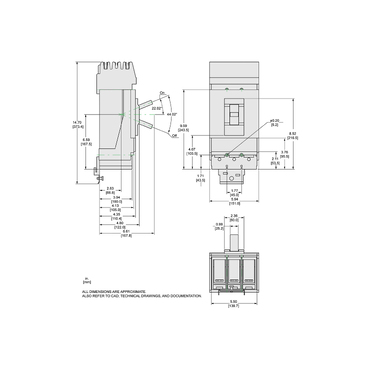 LGA36400U31X - Circuit breaker, PowerPacT L, 400A, 3 pole, 600VAC
