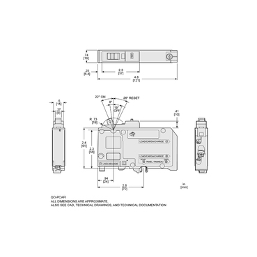 Illustration: Dimension Drawing for 1P QO PCAFI/PDF