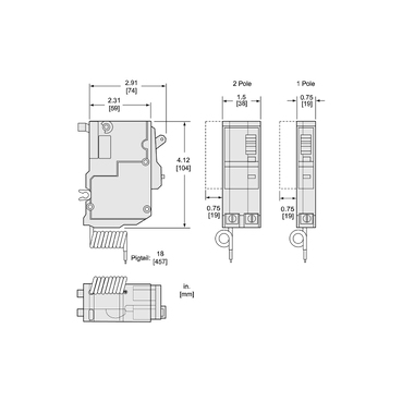 QO115VHGFI - Mini circuit breaker, QO, 15A, 1 pole, 120VAC