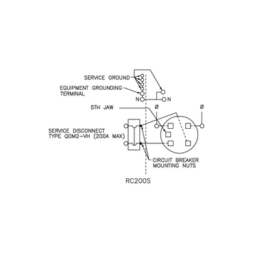 Wiring Diagram: QO CSED 200A ringless, surface mount, 3R Rainproof