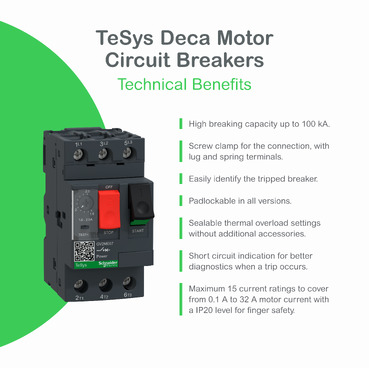 Motor circuit breaker, TeSys GV2, 3P, 9-14 A, thermal magnetic, screw clamp terminals-4