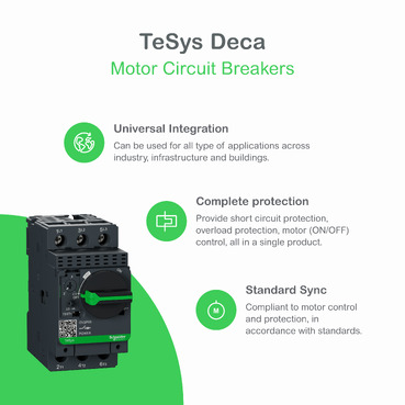 Motor circuit breaker, TeSys GV2, 3P, 1.6-2.5 A, thermal magnetic, screw clamp terminals-4