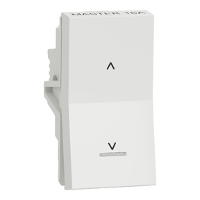 Unica Pure 16A Master Switch, 2 Way with Locator & Label, White
