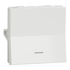 Unica Pure 32A Double Pole Switch with Indicator, White