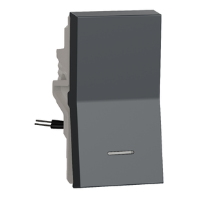 Unica Pure 6AX, 1 Way Switch with Indicator, Grey