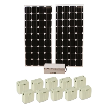 Battery Charging Station Schneider Electric Solar and Grid powered Battery Charging Station for lighting and mobile charging