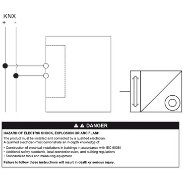 SpaceLogic KNX, push button, wiring diagram (en)