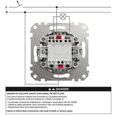 Switch, Sedna Design & Elements, 2-pole, wiring diagramm (en)